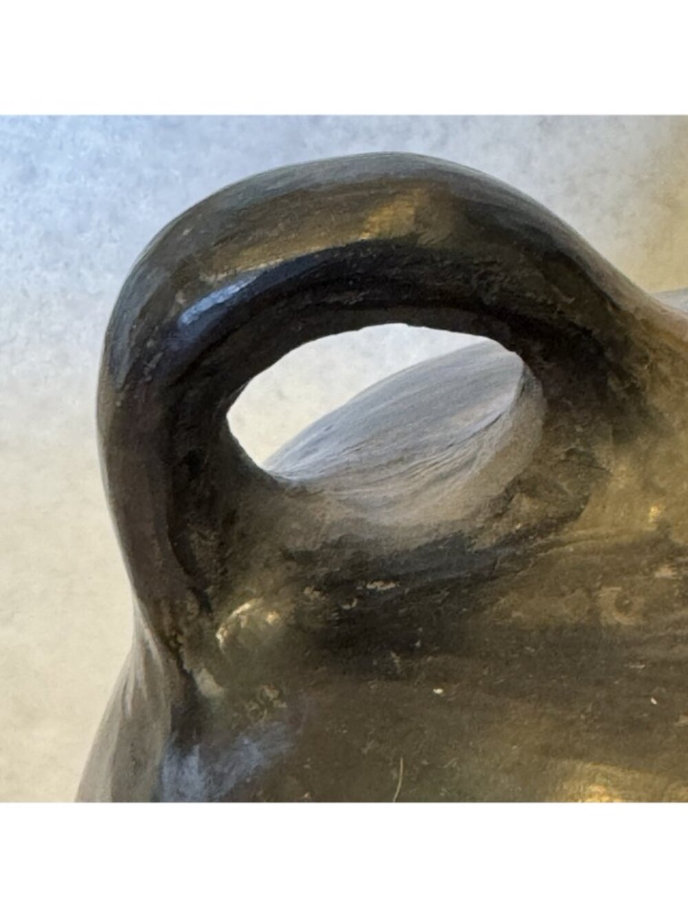 Doña Rosa Vase Oaxaca Folk Art Black Pottery Blackware Early Work 9" Ruffled - Picture 6 of 16